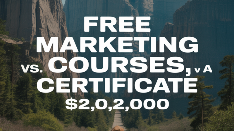 Free marketing courses vs. a $2,000 certificate